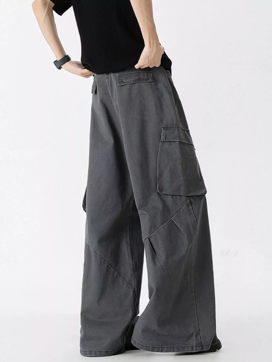 Men's Full Size Wide Leg Cargo Jeans Plus Size