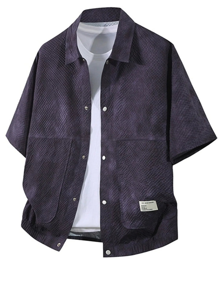 Men's Plus Size Button Up Short Sleeve Shirt