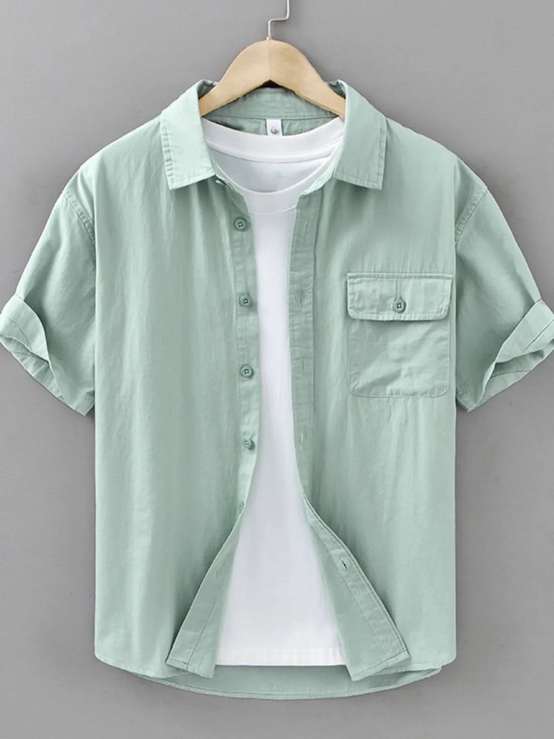 Men's Plus Size Button Up Short Sleeve Shirt