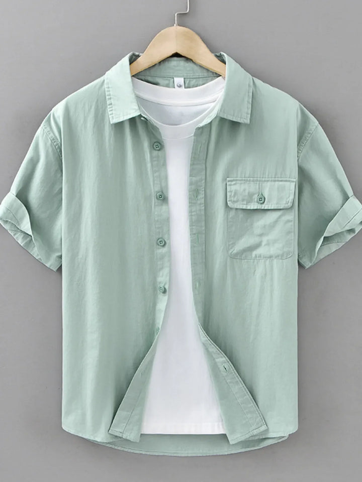 Men's Plus Size Button Up Short Sleeve Shirt