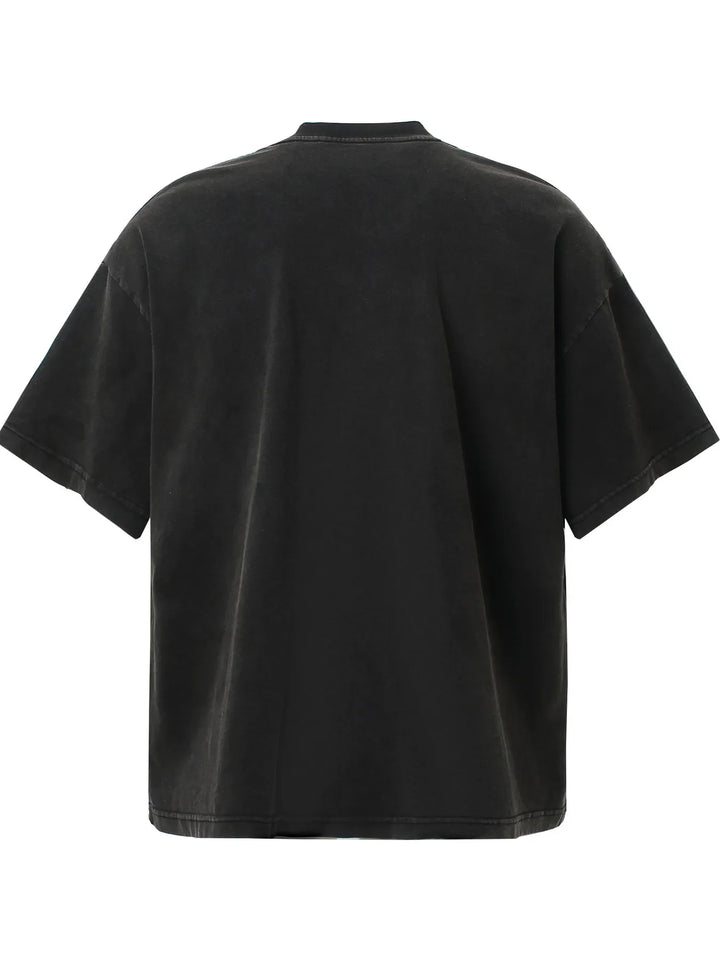 Men's Washed Anime Graphic Oversized T-Shirt