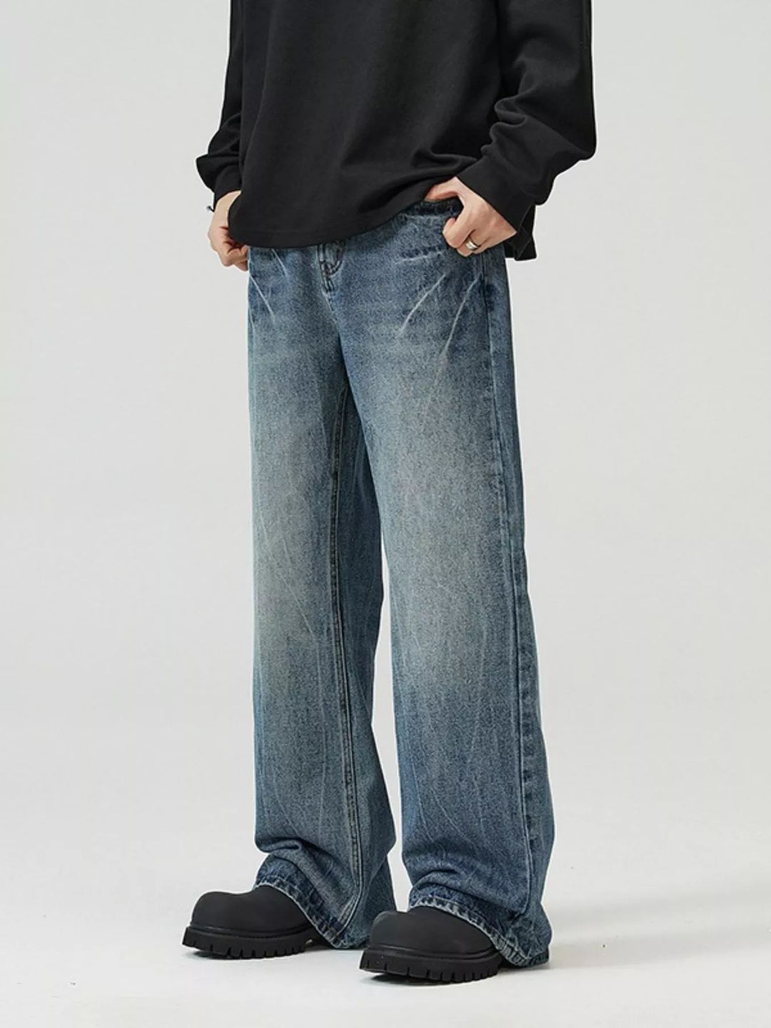 Men's Full Size Wide Leg Jeans Plus Size