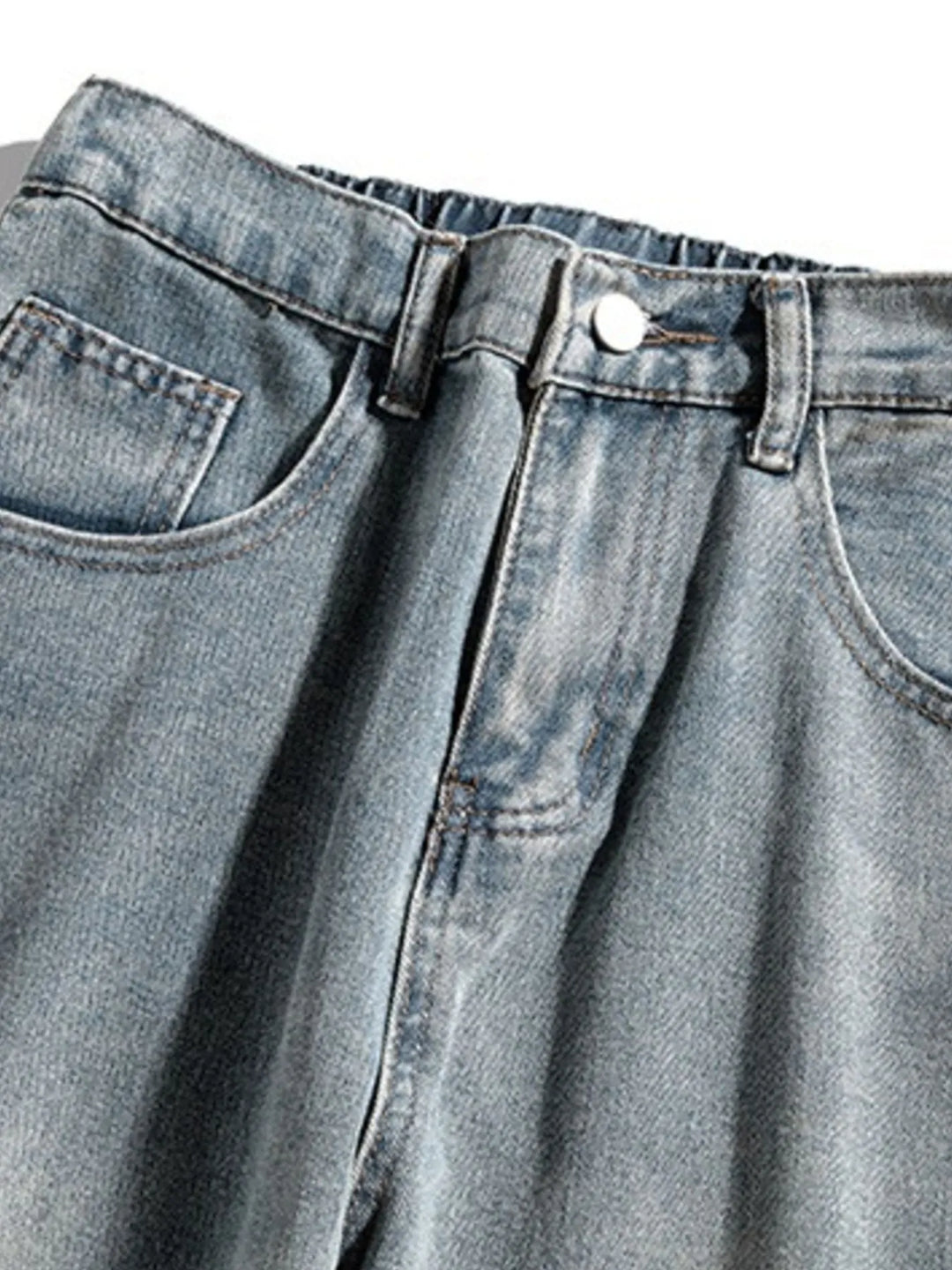 Men's Plus Size Washed Wide Leg Jeans