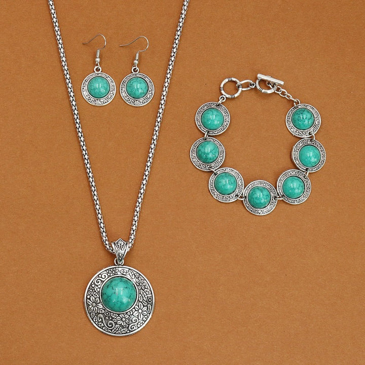 European And American Ethnic Bohemian Turquoise Necklace For Women