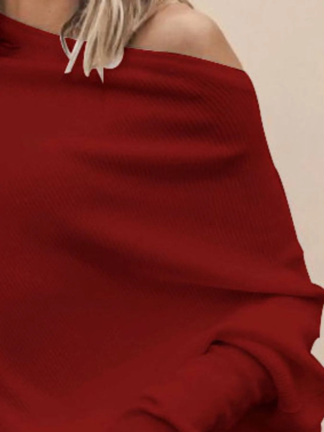 Single Shoulder Ribbed Knit Top