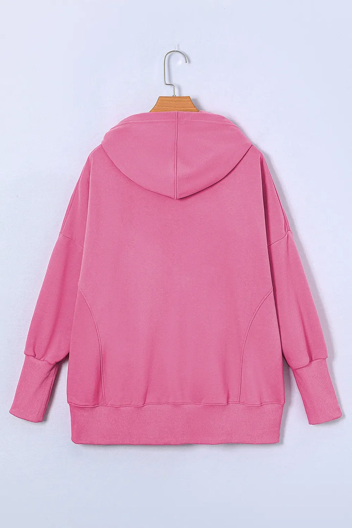 Quarter-Snap Dropped Shoulder Hoodie