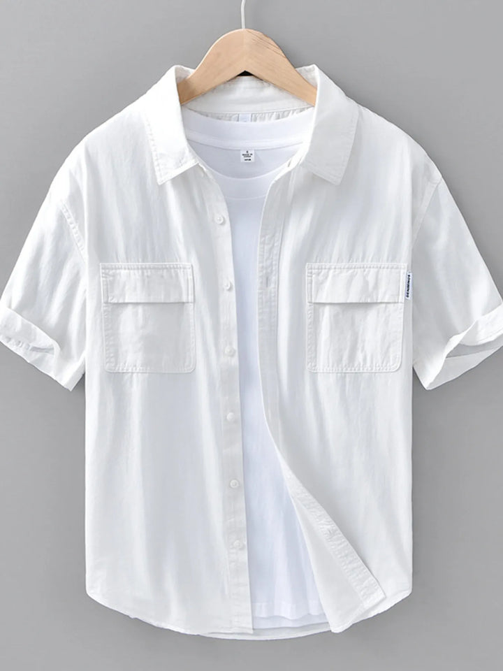 Men's Plus Size Button Up Short Sleeve Shirt