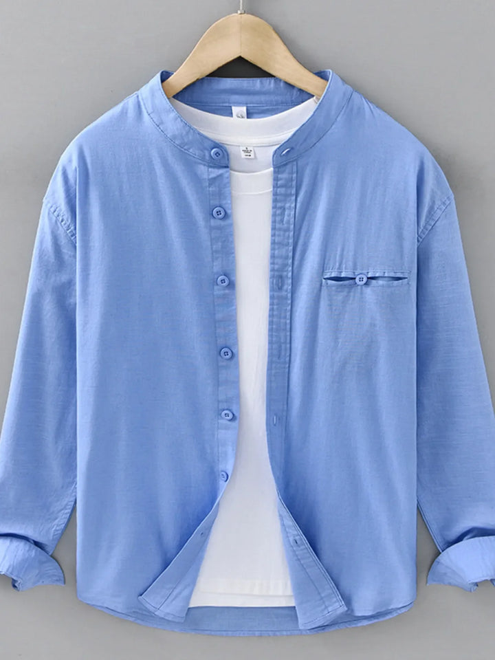 Men's Plus Size Casual Button Up Long Sleeve Shirt
