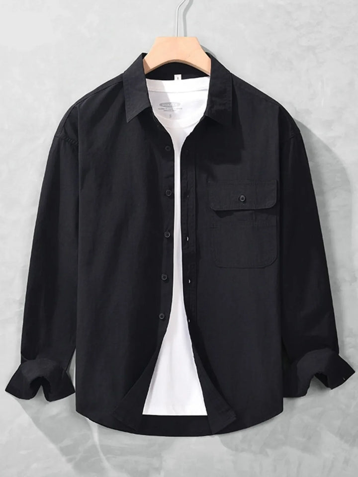 Men's Plus Size Button Up Long Sleeve Shirt