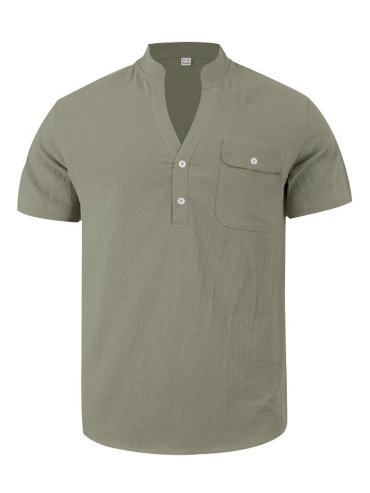 Men's Full Size Casual Short Sleeve Shirt Plus Size