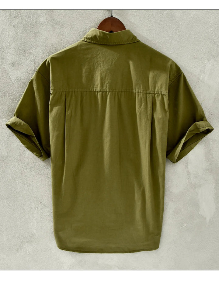 Men's Plus Size Button Up Short Sleeve Shirt