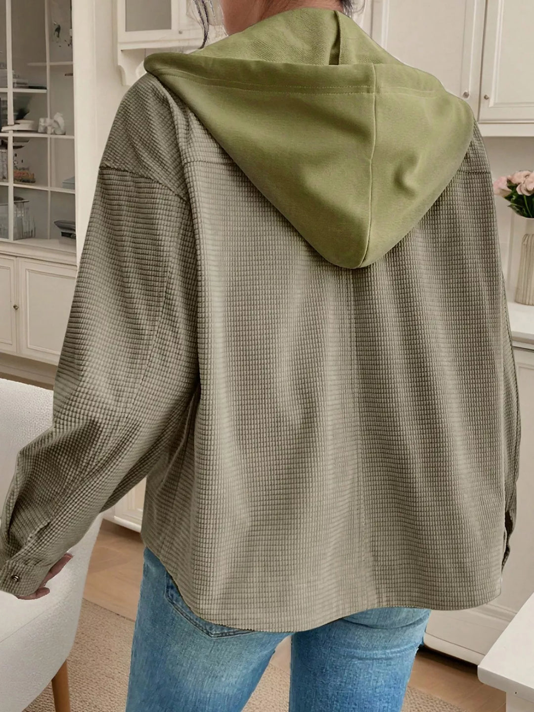 Thermal Knit Textured Hooded Jacket