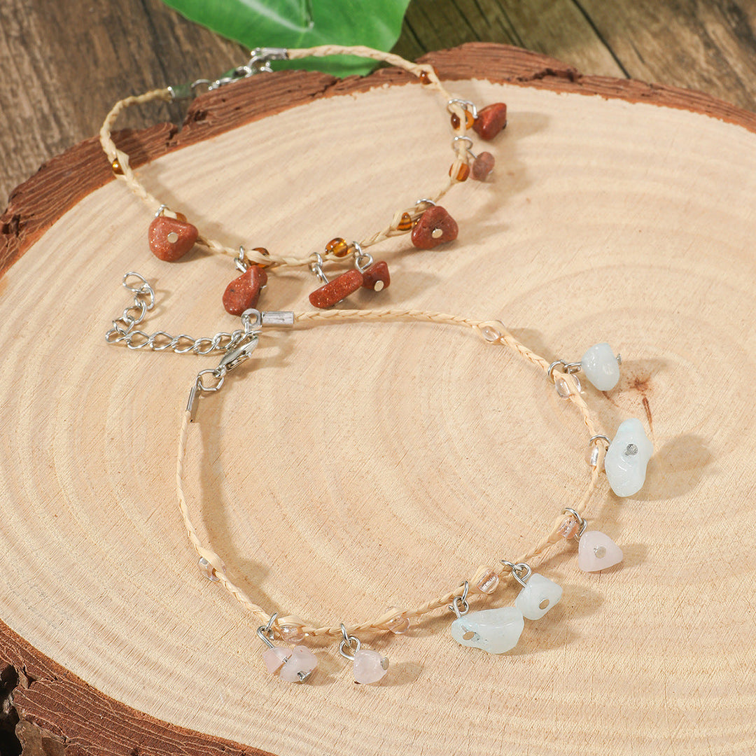 Bohemian Multicolor Pebble Anklet For Women