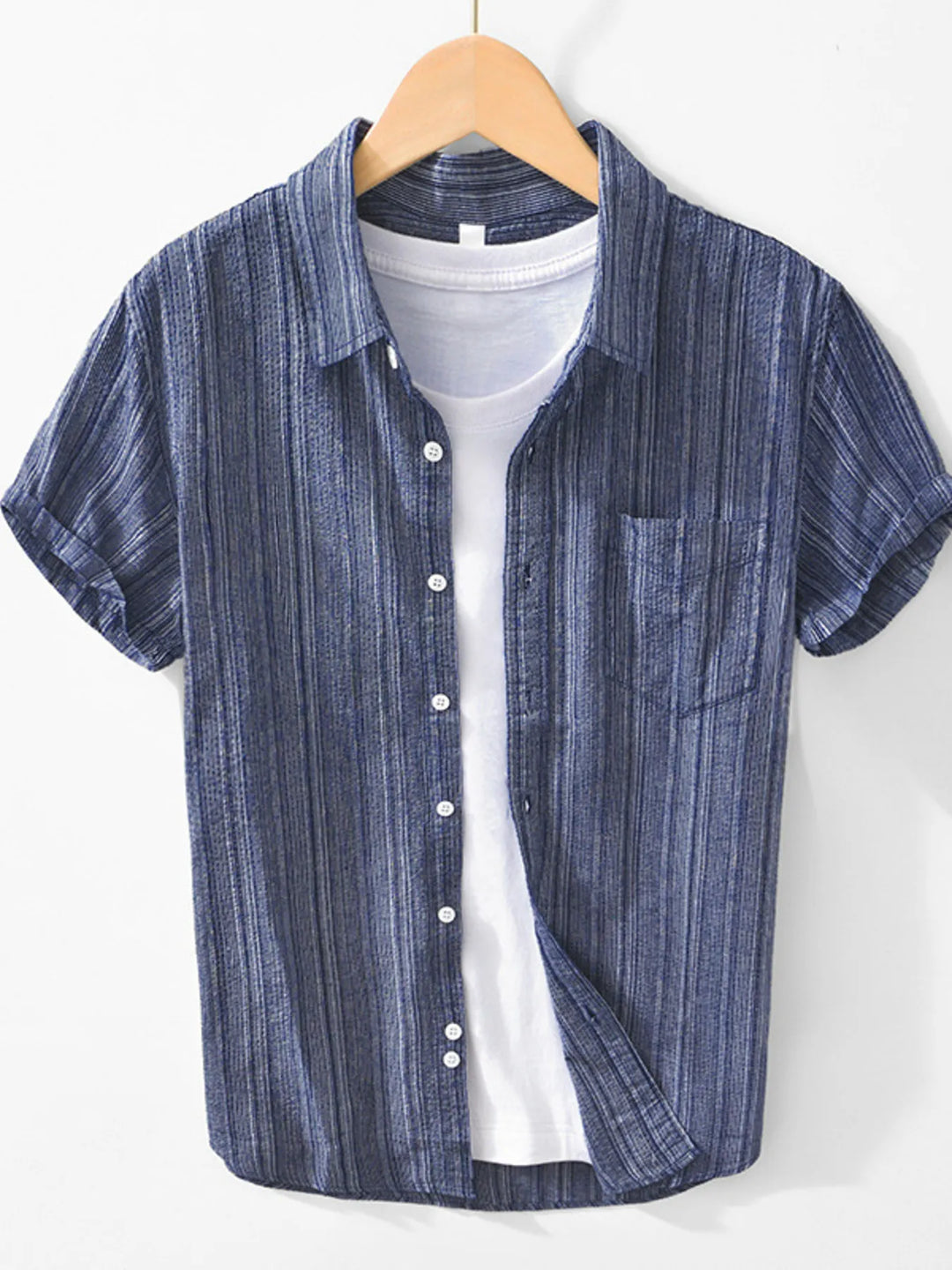 Men's Plus Size Button Up Short Sleeve Shirt