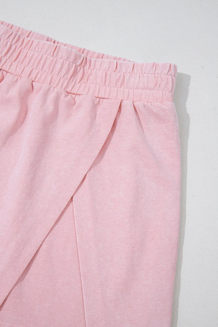 Mineral Wash Cotton Tank Top and Slit Skort Set