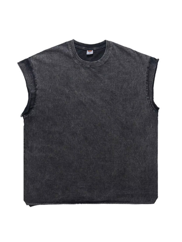 Men's Washed Round Neck Tank