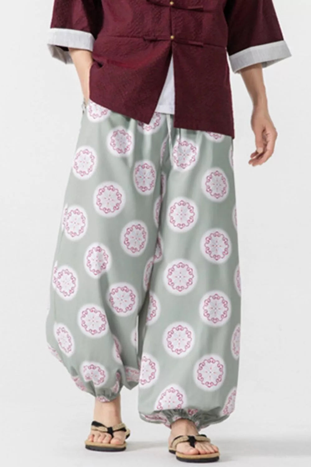 Men's Plus Size Printed Loose Fit Harem Pants