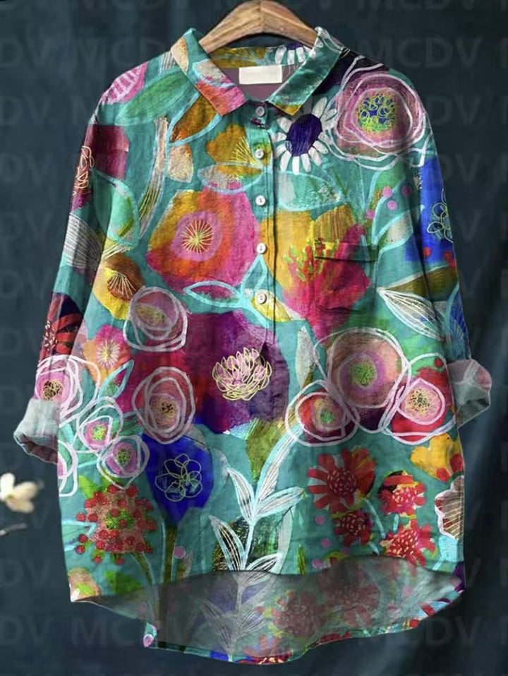 Womens Casual Long-sleeve Shirt Top
