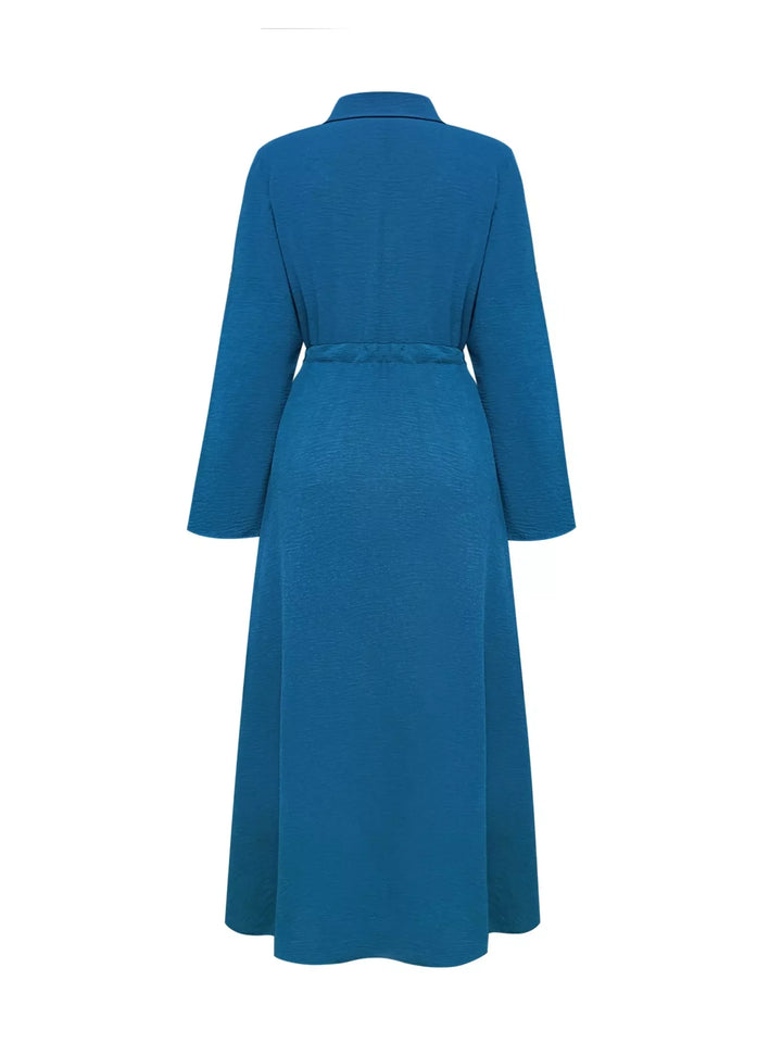 Button Front Midi Shirt Dress