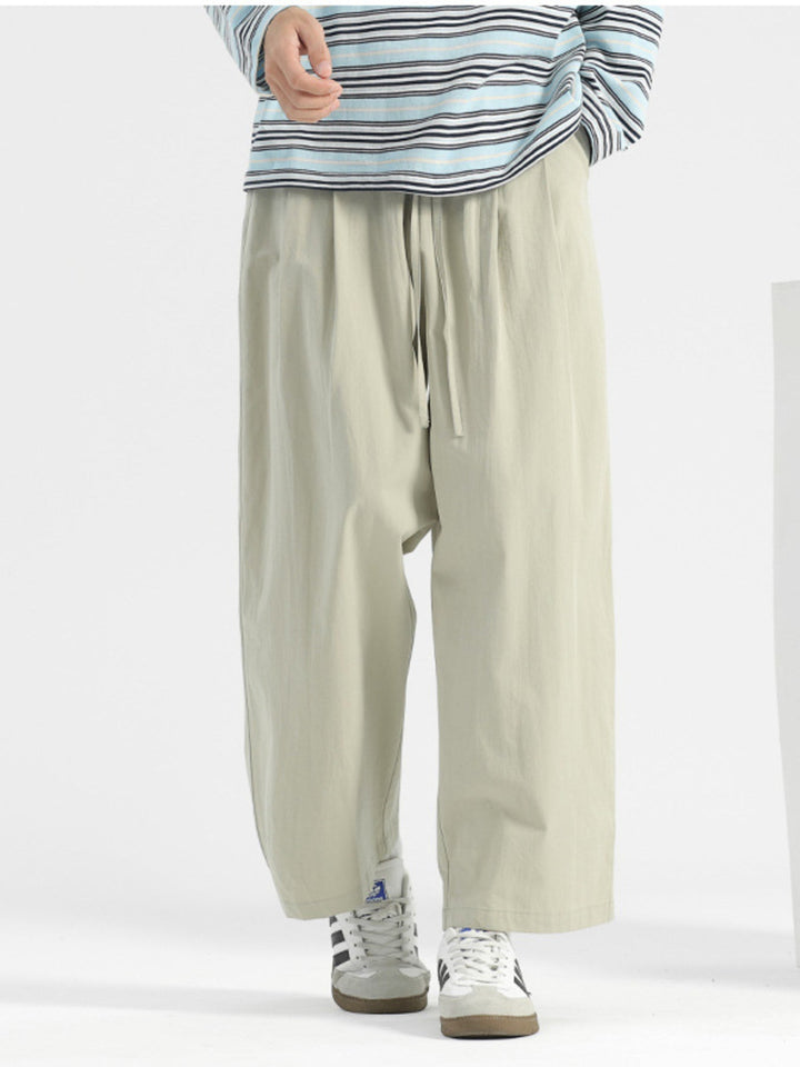 Men's Plus Size Wide Leg Drawstring Casual Pants