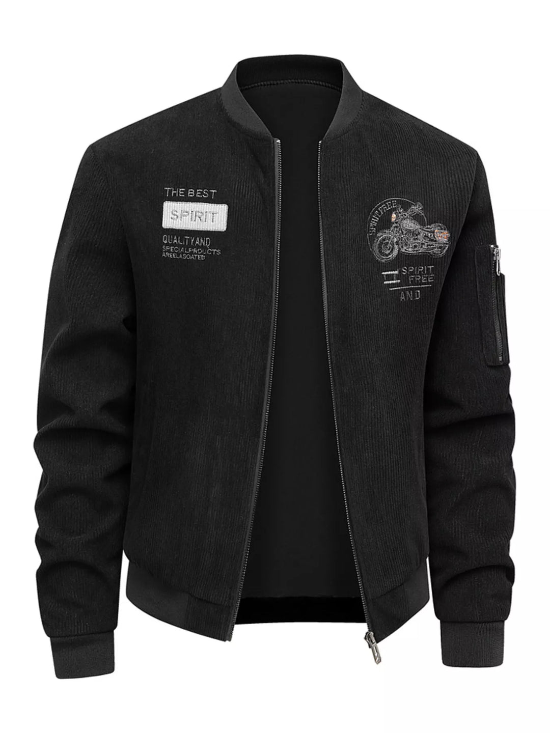 Men's Plus Size Zip Up Corduroy Bomber Jacket