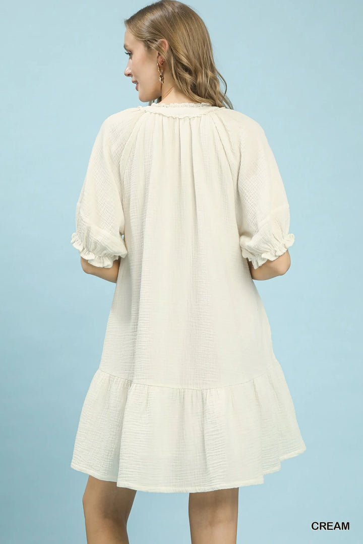Umgee Cotton Gauze Mini Dress
