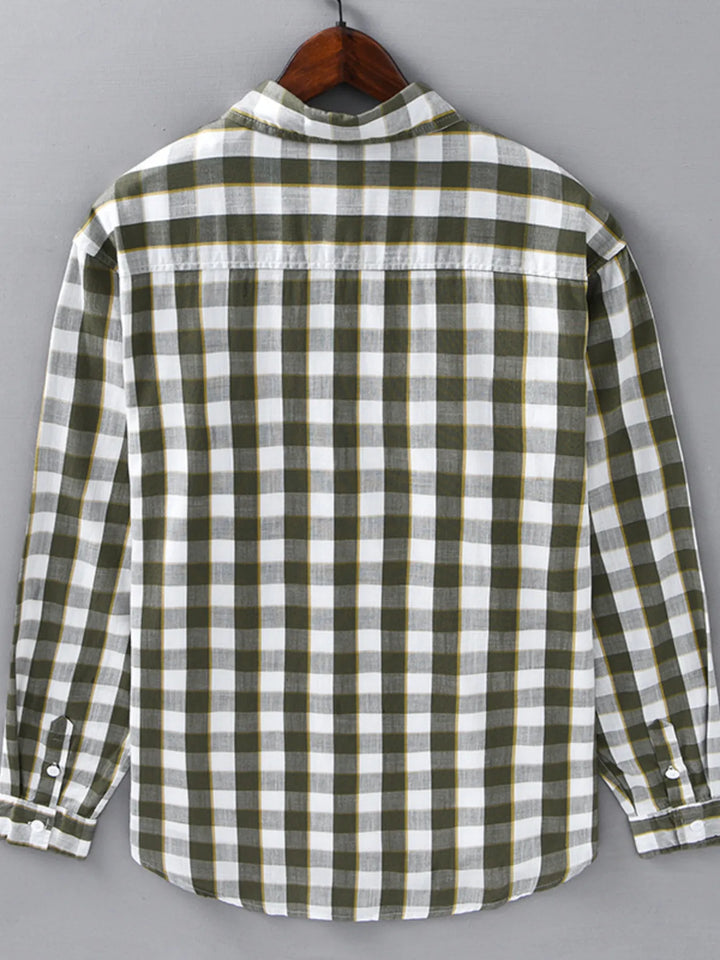 Men's Plus Size Plaid Button-Up Casual Shirt