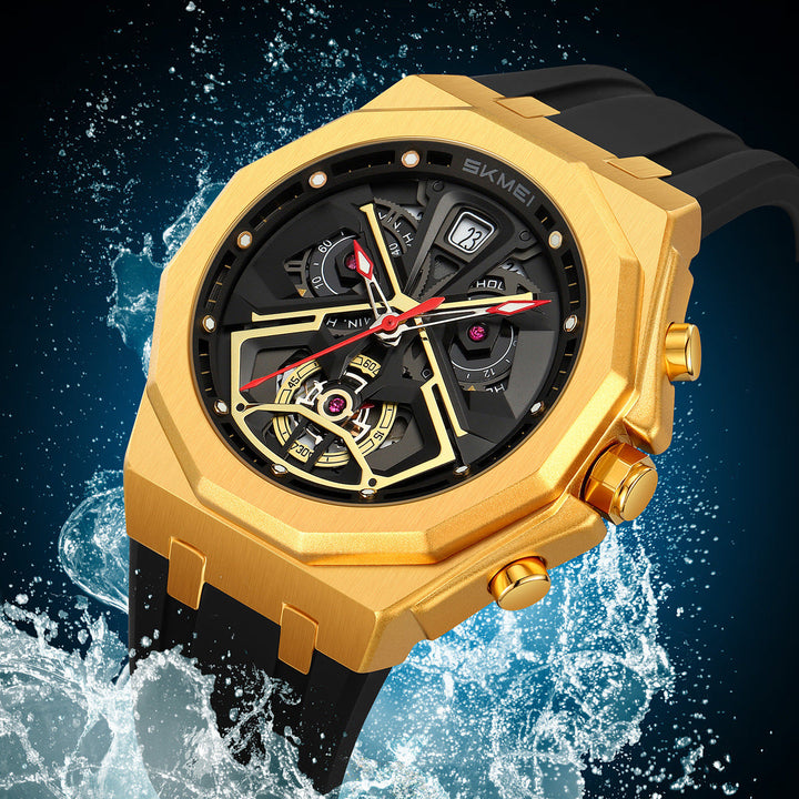 Mens Hollow-out Waterproof Multi-function Watch