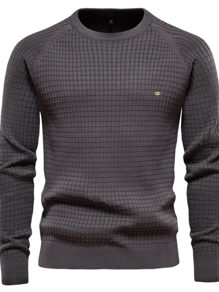 Texture Round Neck Long Sleeve Sweater