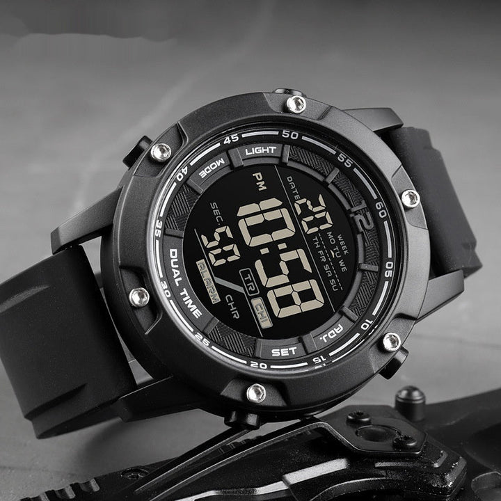 Mens Sports Electronic Silicone Strap Watch A Multifunctional