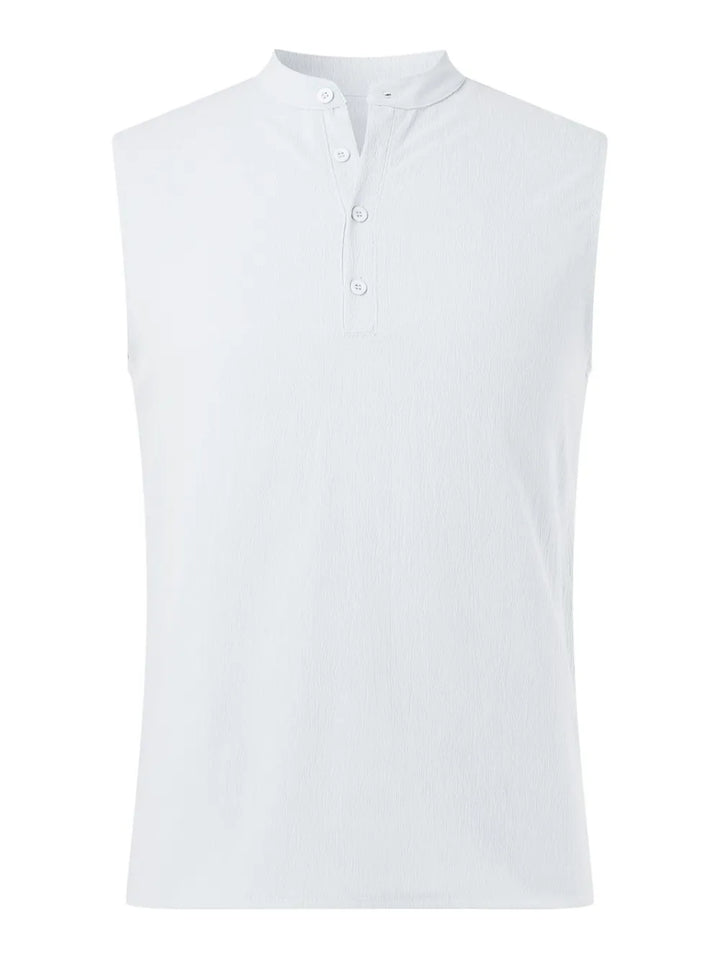 Men's Full Size Button Detail Tank Plus Size