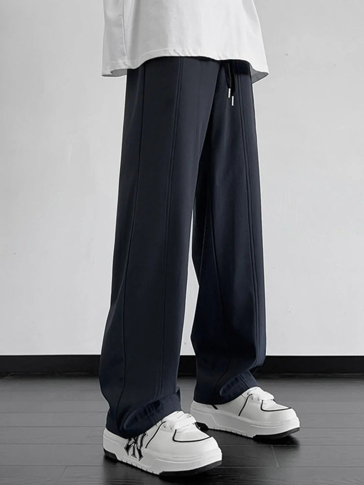 Men's Plus Size Drawstring Wide Leg Pants