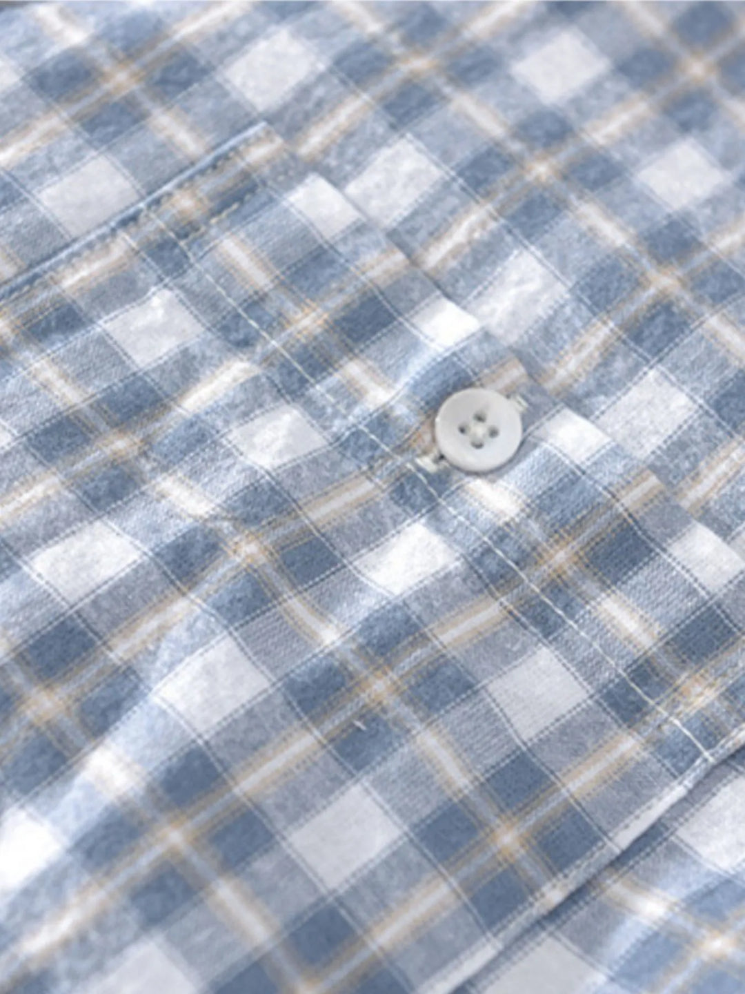 Men's Plus Size Button Down Plaid Short Sleeve Shirt