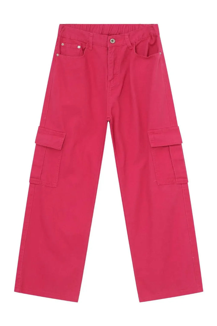Men's Loose Jeans with Cargo Pockets