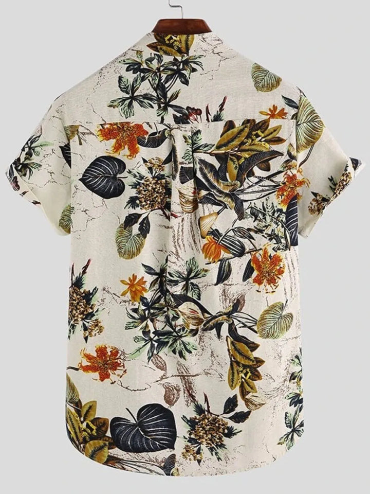 Men's Full Size Printed Button Up Short Sleeve Shirt Plus Size