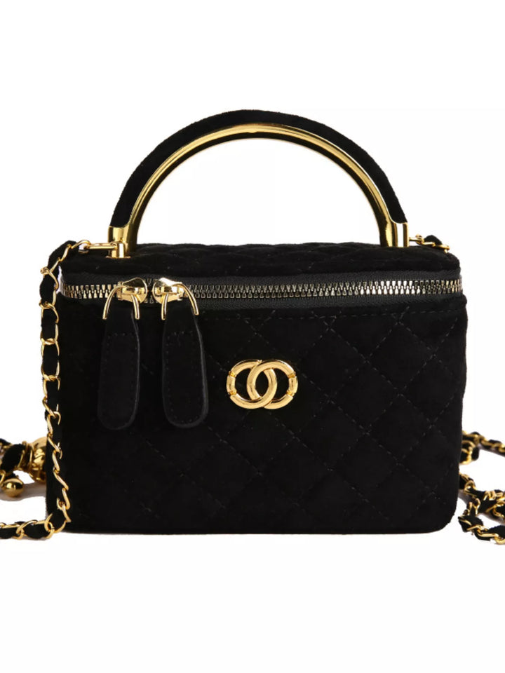 Quilted Top Handle Crossbody Bag