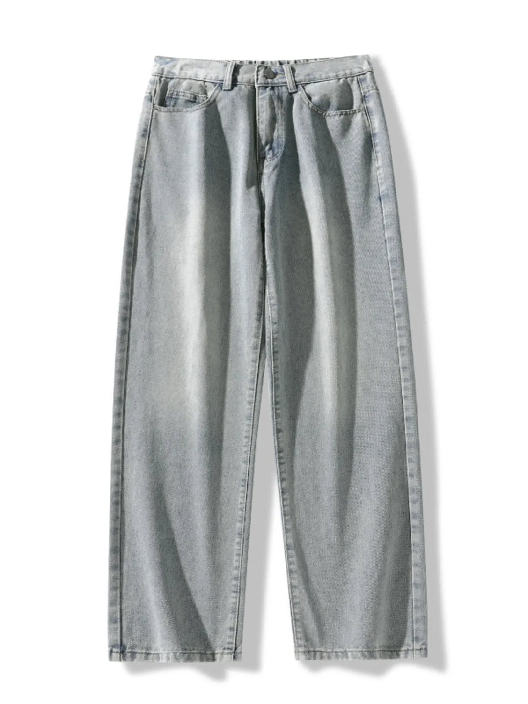 Men's Full Size Vintage Wash Wide Leg Jeans Plus Size