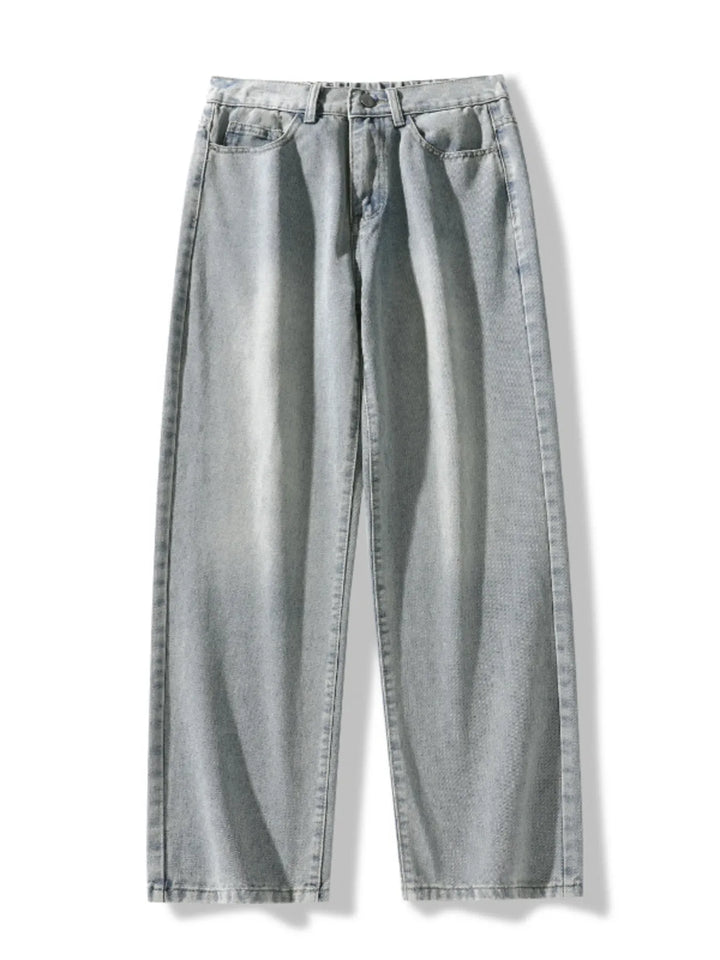 Men's Full Size Vintage Wash Wide Leg Jeans Plus Size