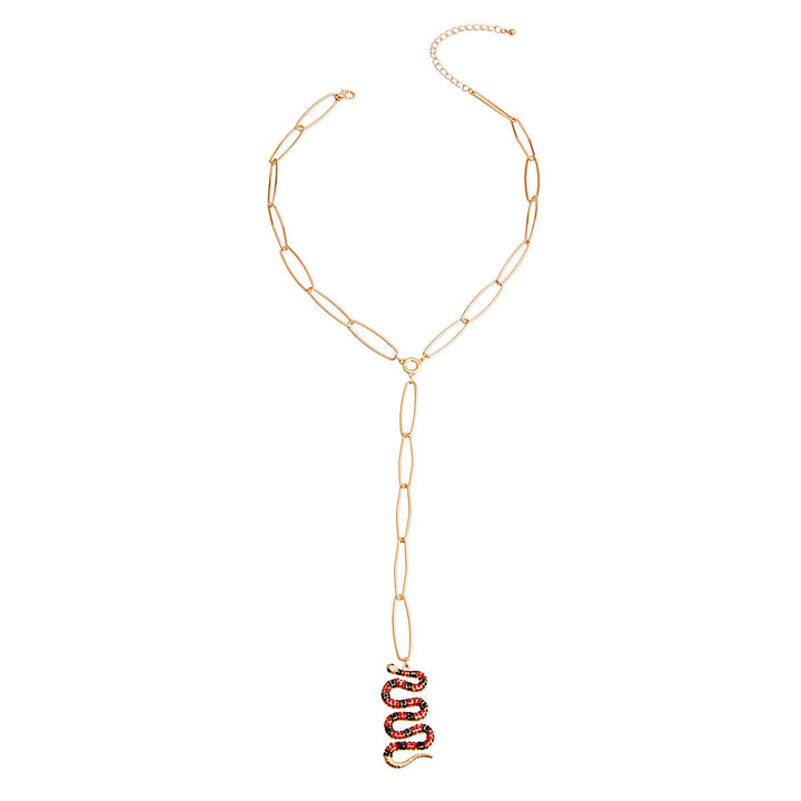 Fiery Red: Snake Y Necklace