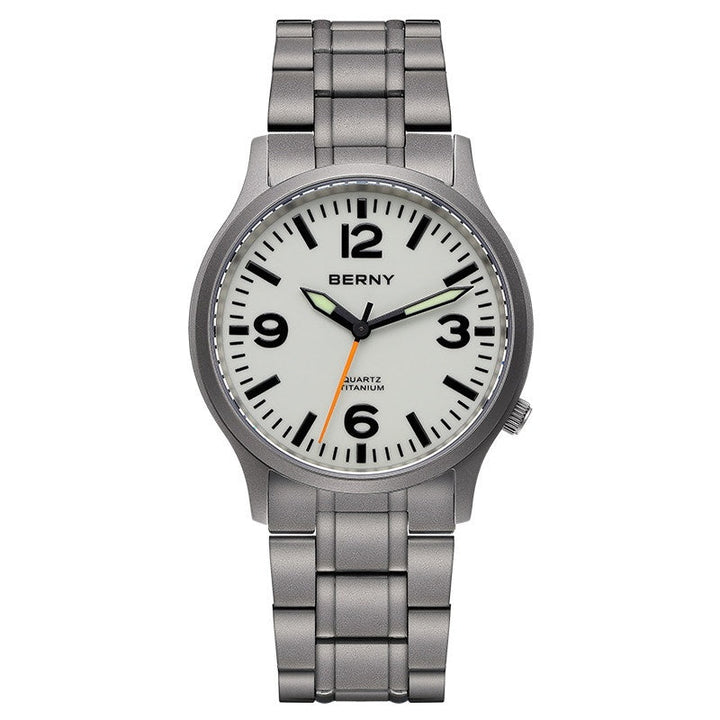 Bernie Mens Waterproof Highly Luminous Titanium Alloy Quartz Watch
