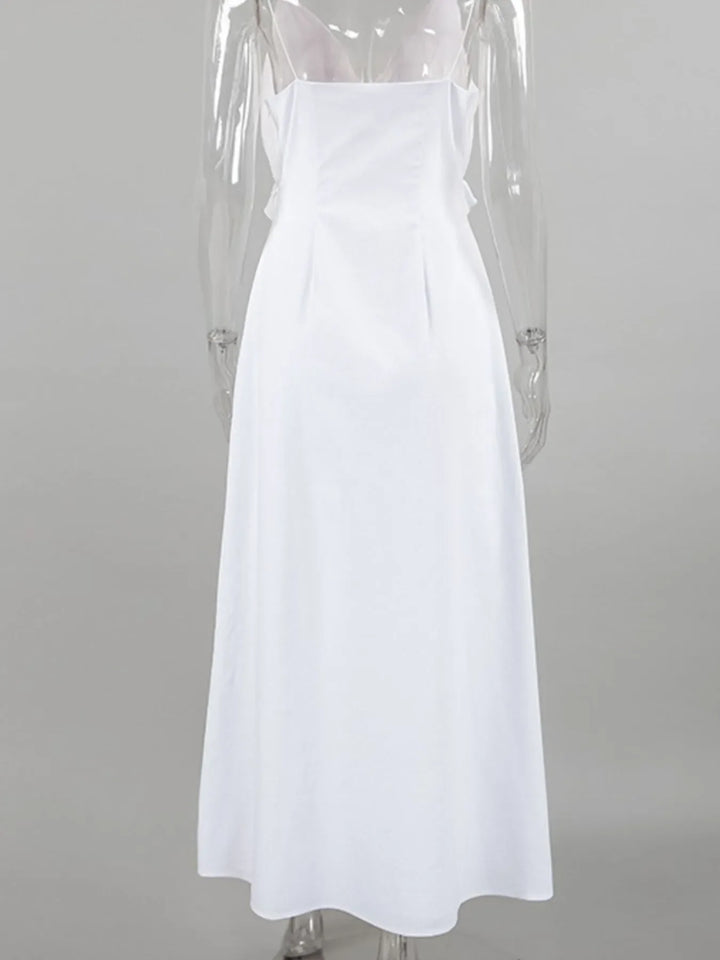 Ruffled V-Neck Maxi Dress