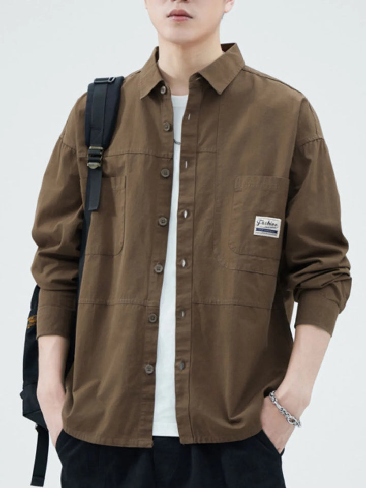 Men's Plus Size Button Up Long Sleeve Shirt