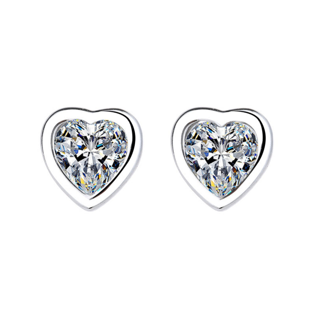 Heart-Shaped Stud Earrings