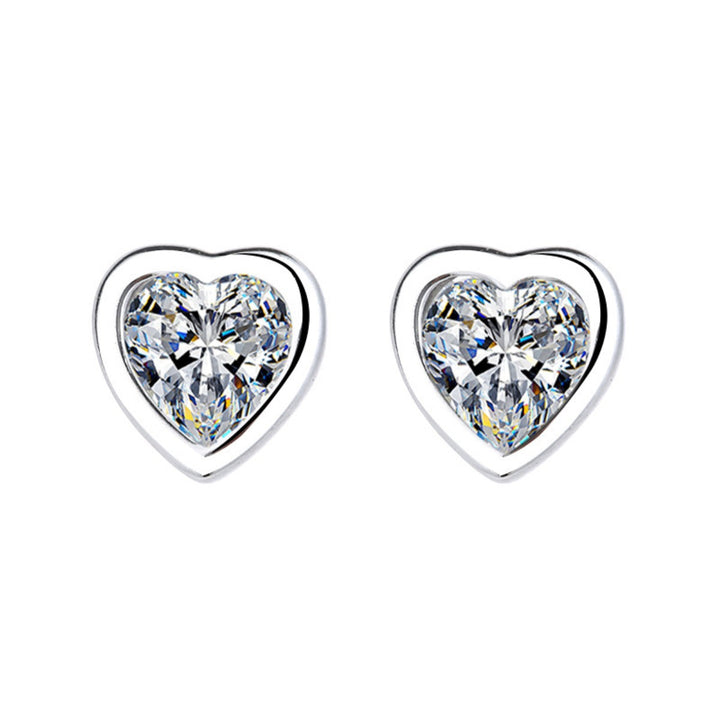 Heart-Shaped Stud Earrings