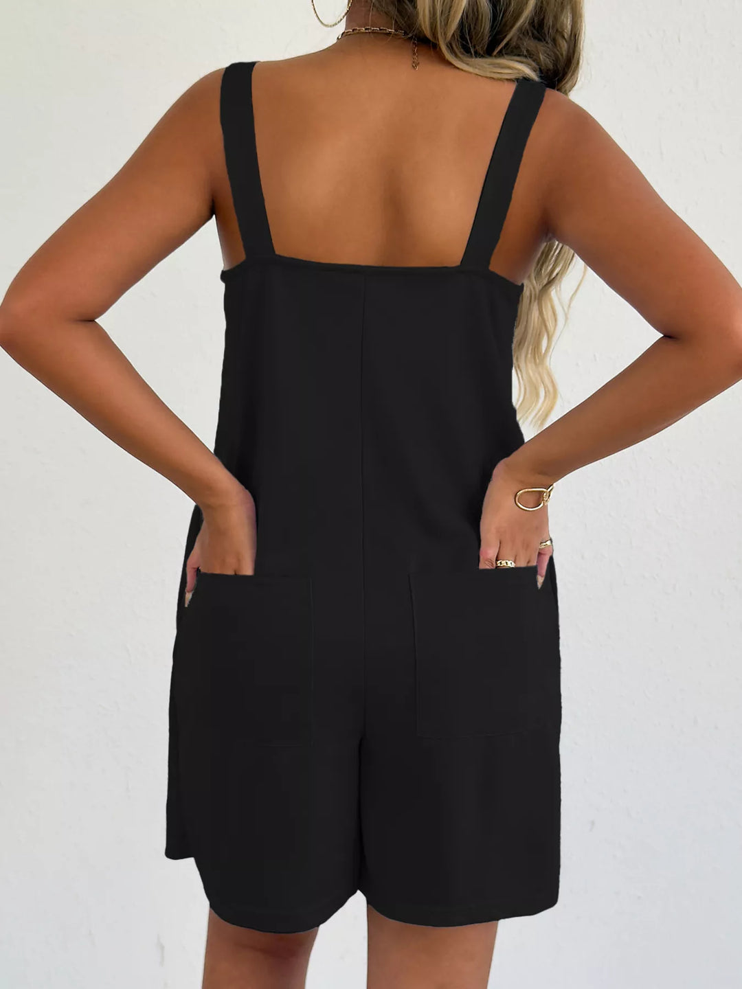 Sleeveless Casual Romper with Side Pockets