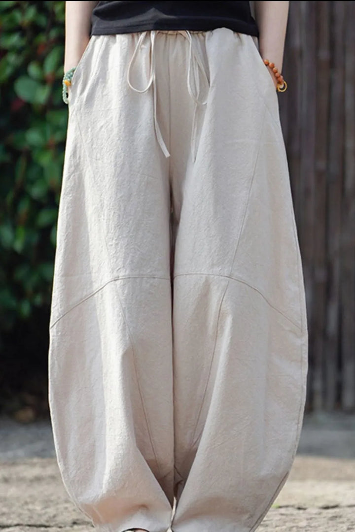 Men's Plus Size Casual Drawstring Wide Leg Pants