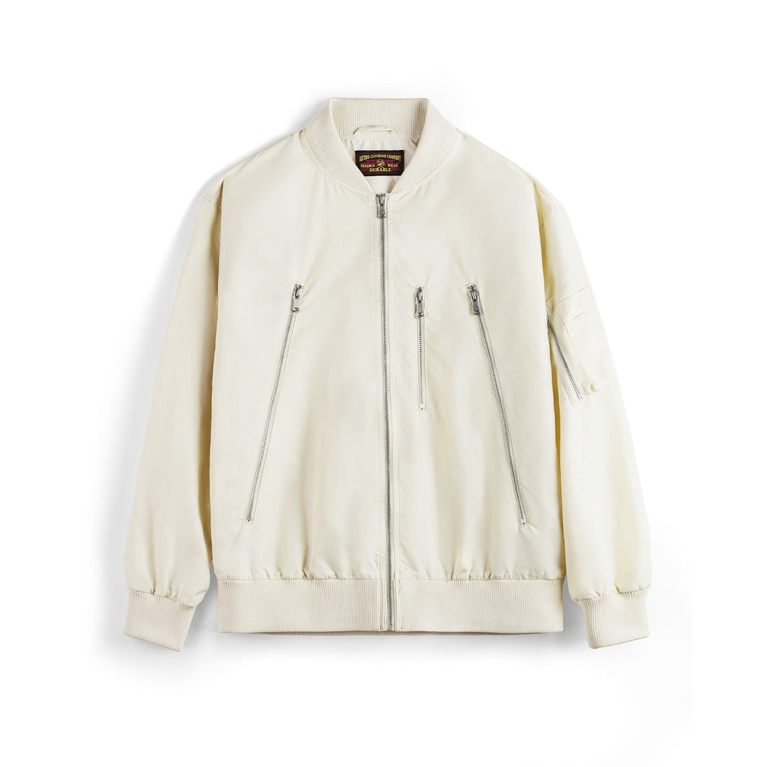 Casual White L2B Pilot Jacket Nylon Thin Baseball Uniform