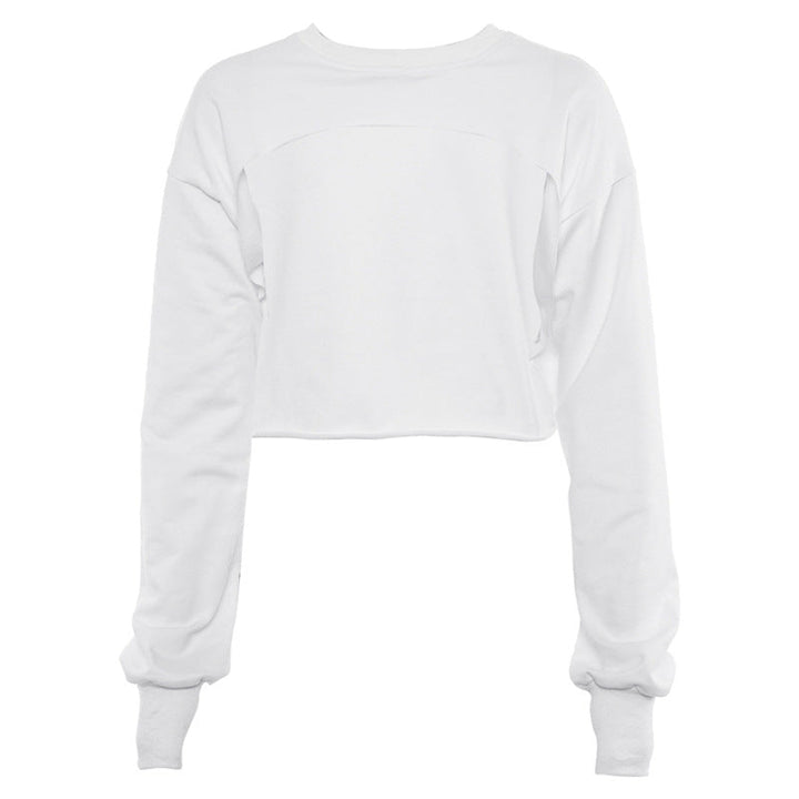 Spring Summer Women Clothing Street Shooting Irregular Asymmetric Solid Color Long Sleeved Sweatshirt