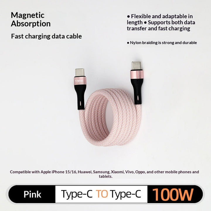 Magnetic Data Cable Organizer Fast-charging Cable Car Charging Cable