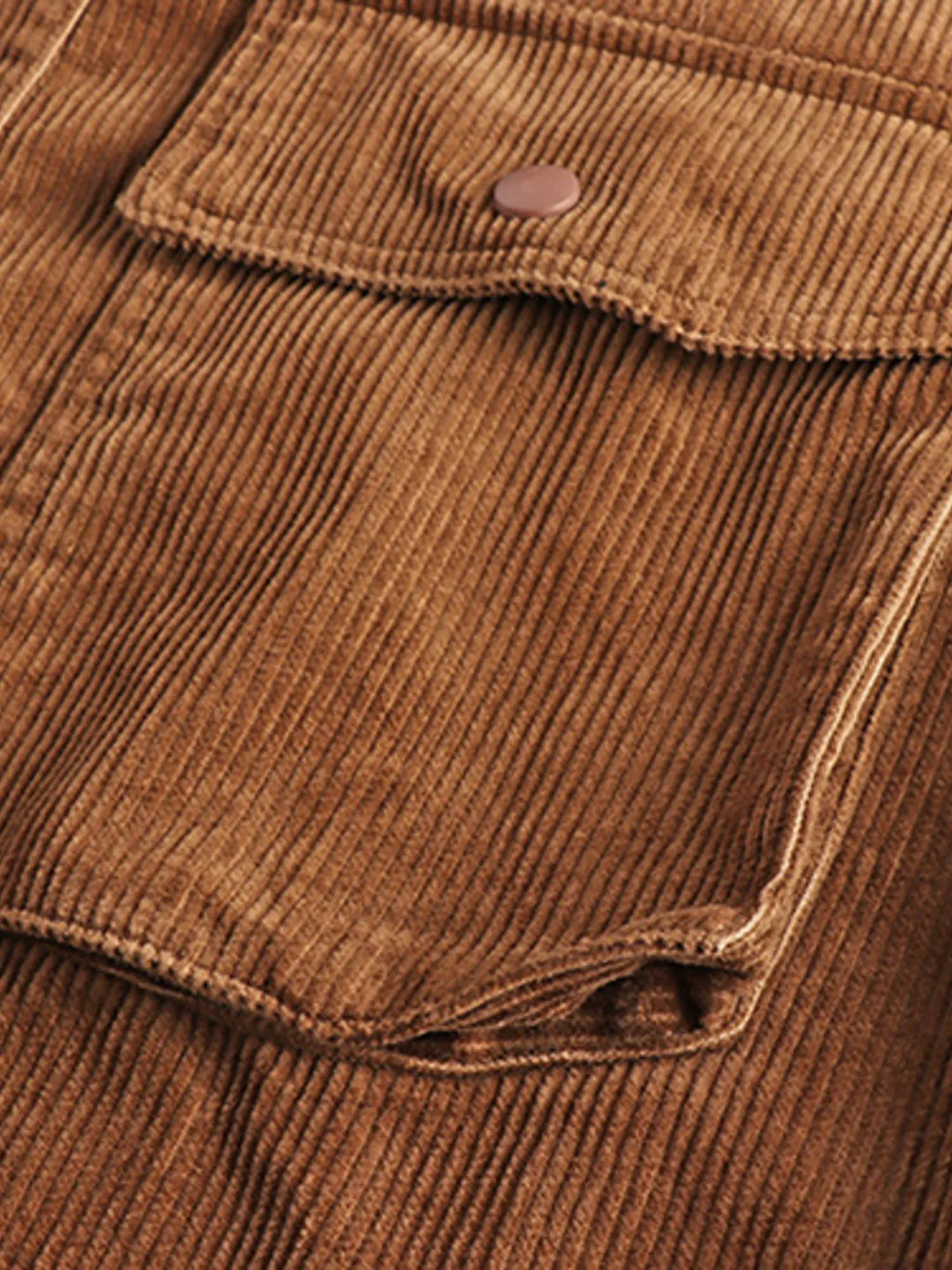 Men's Plus Size Corduroy Button Up Long Sleeve Jacket